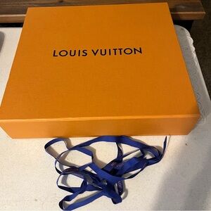 Louis Vuitton Orange Gift Box with Blue Ribbon